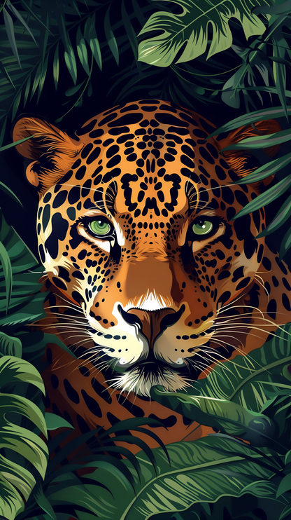 Cuadro decorativo Jaguar en la selva en canvas o poster