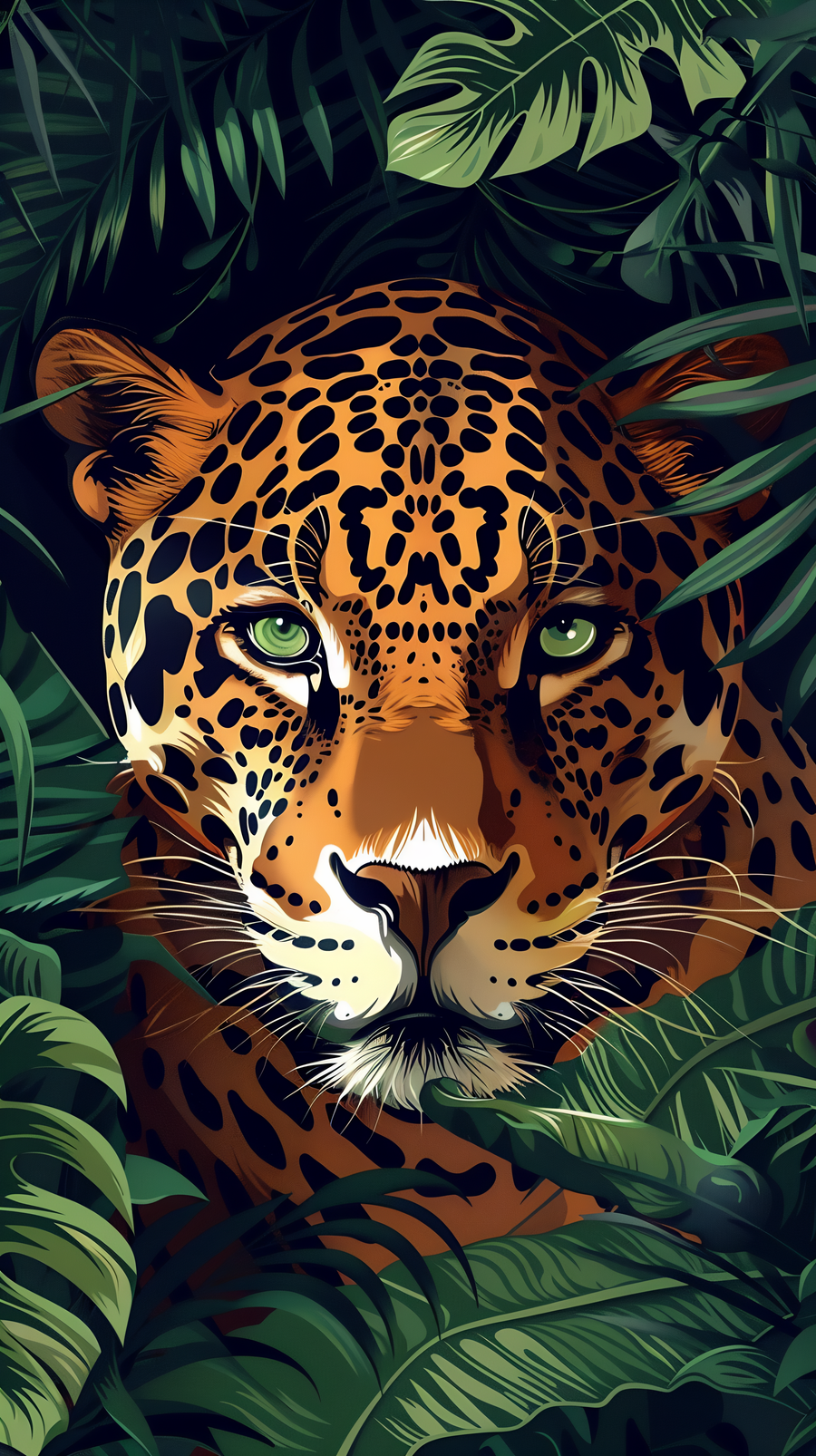 Cuadro decorativo Jaguar en la selva en canvas o poster